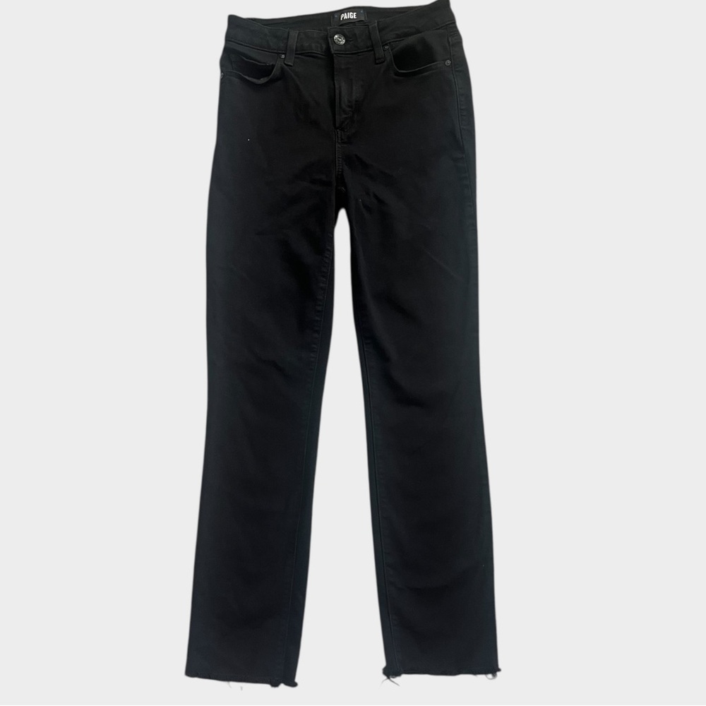 Paige Black Denim Jeans - Cindy High Rise Straight Leg